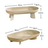 Boswell 32cm Footed Trays - Set of 2 - Oatmeal Metal - Laura James - dims 