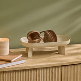 Boswell 32cm Tall Footed Tray - Oatmeal Metal - Laura James 