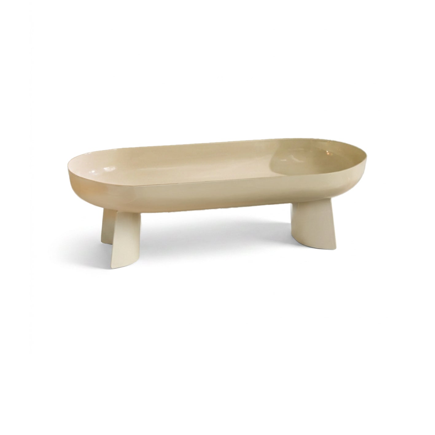 Boswell 32cm Footed Trays - Set of 2 - Oatmeal Metal
