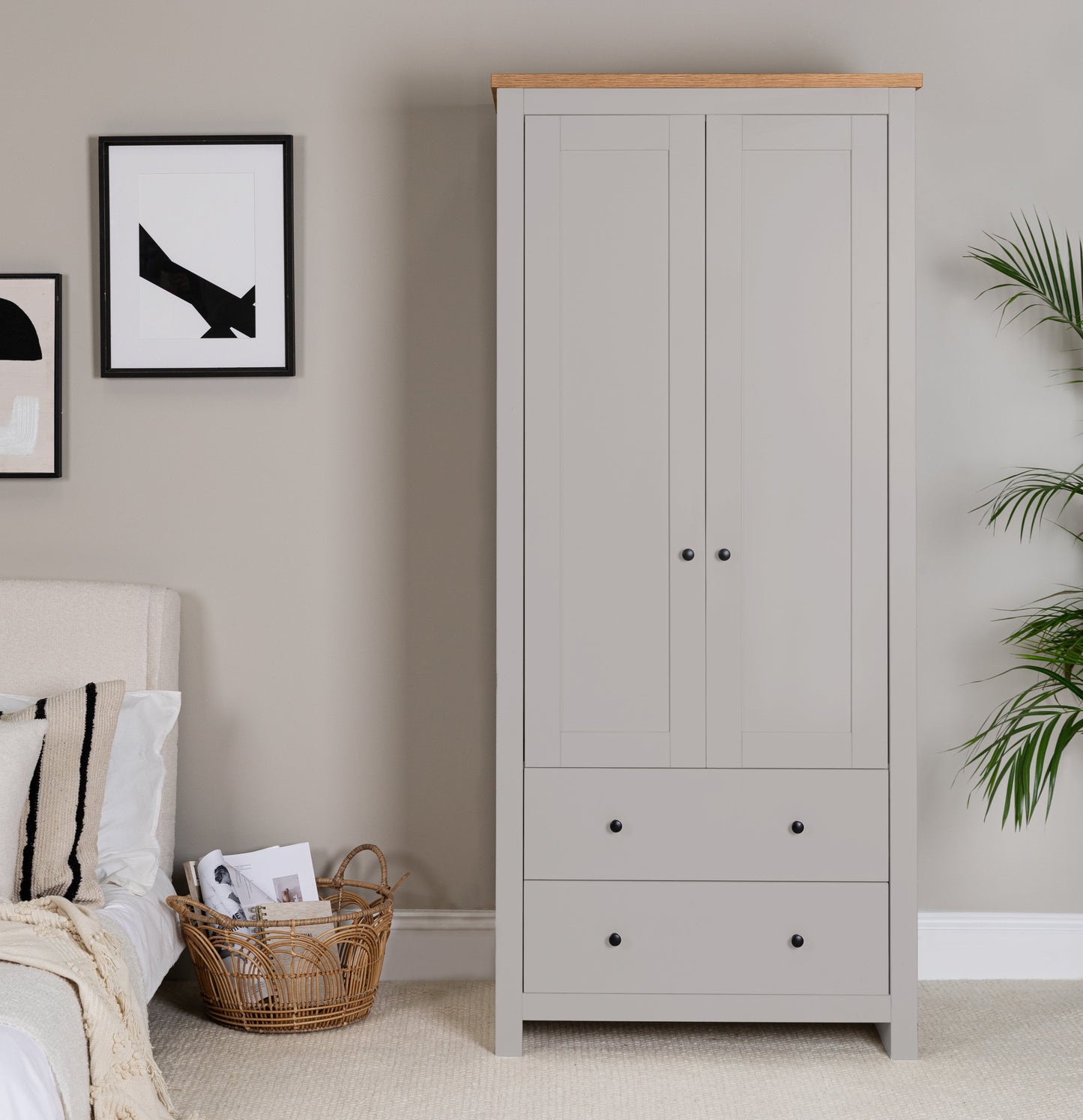 Bampton Double Wardrobe - Grey