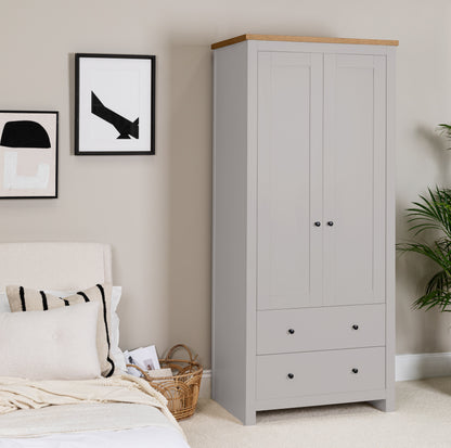 Bampton Wardrobe & Drawers Bedroom Set - Grey
