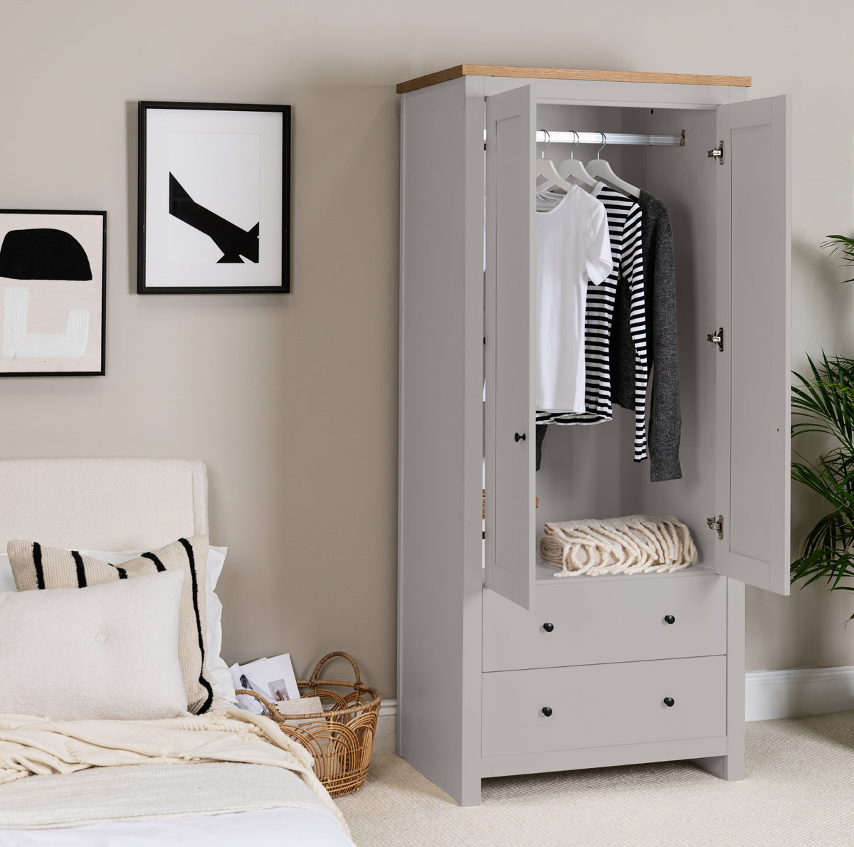 Bampton Double Wardrobe - Grey