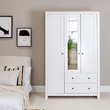 Bampton 3 Door Wardrobe with 2 Drawers - White