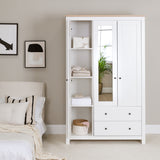 Bampton 3 Door Wardrobe with 2 Drawers - White