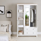 Bampton 3 Door Wardrobe with 2 Drawers - White