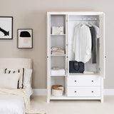 Bampton 3 Door Wardrobe with 2 Drawers - White
