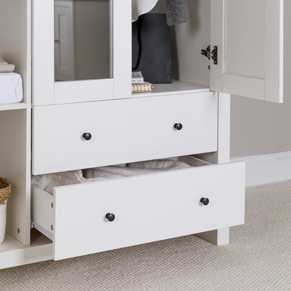Bampton 3 Door Wardrobe with 2 Drawers - White