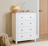 Bampton 4 Drawer Tall Chest of Drawers - White