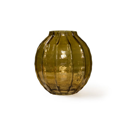 Bray 22cm Glass Vase - Amber Yellow