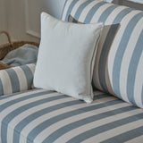 Brea Footstool - Blue Stripe with Whitewash Legs - Laura James - Laura James
