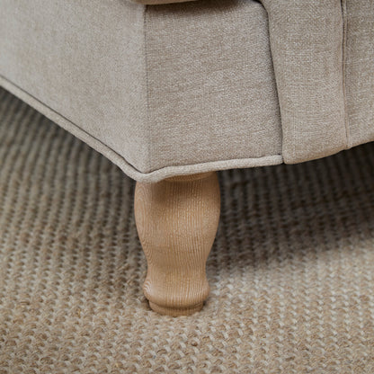 Brea 3 Seater Sofa - Mink Taupe with Whitewash Oak Legs - Laura James