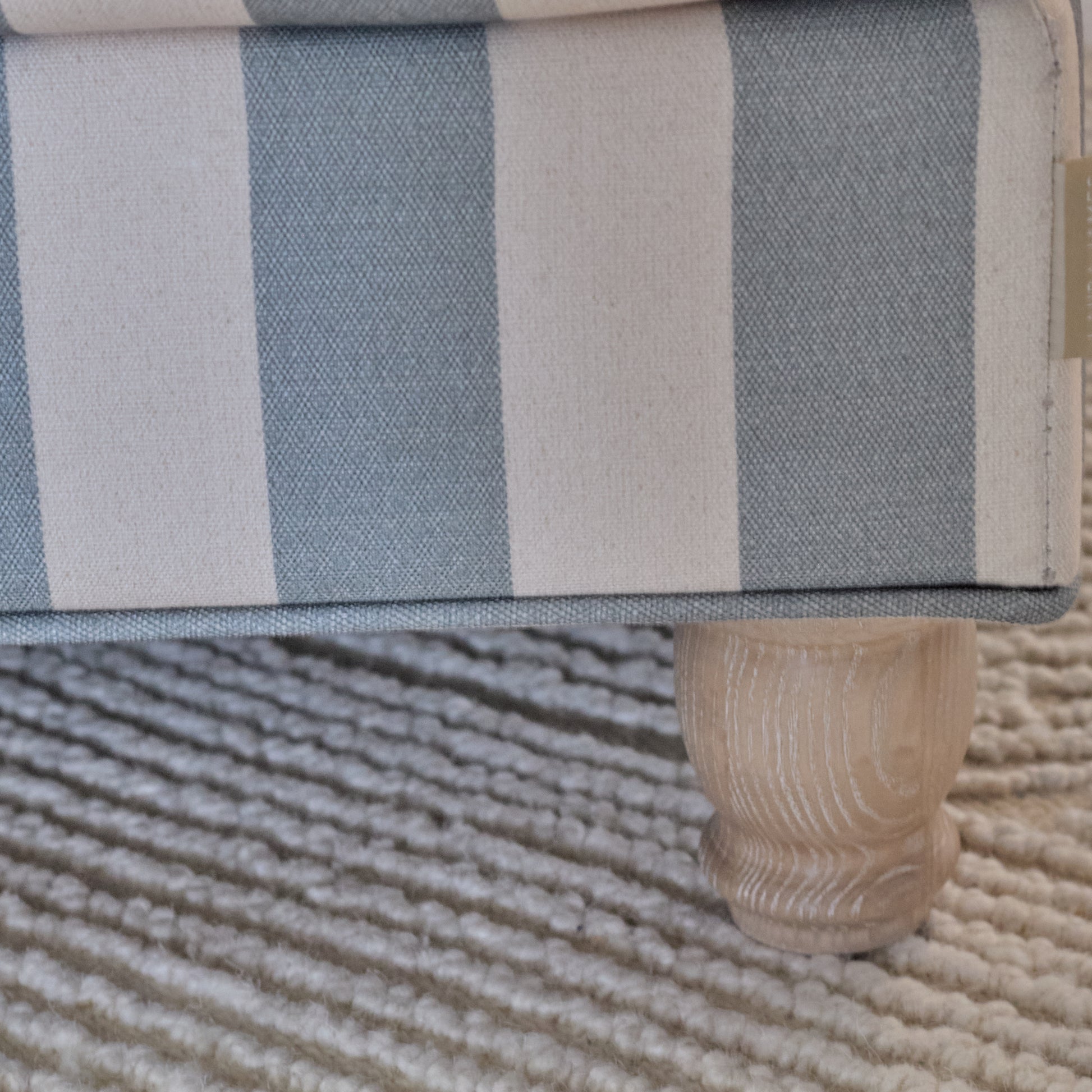 Brea Armchair -  Blue Stripe with Whitewash Legs - Laura James