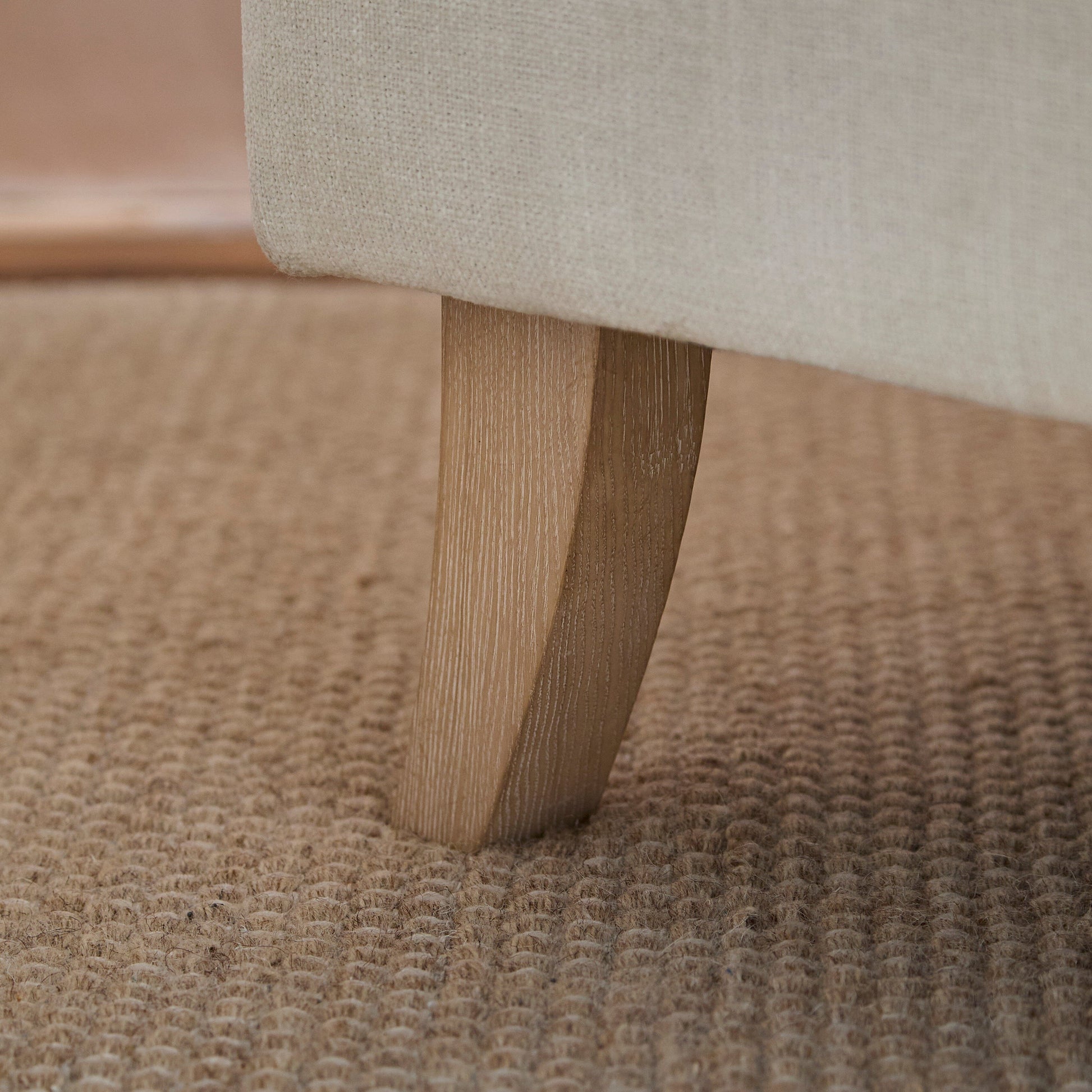 Brea Oyster White Armchair - Whitewash Oak Legs - Laura James