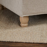 Brea Mink Taupe Footstool - Whitewash Oak Legs - Laura James