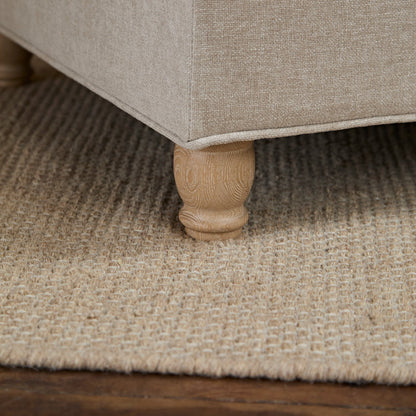 Brea Mink Taupe Footstool - Whitewash Oak Legs - Laura James