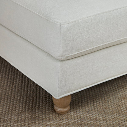 Brea Oyster White Footstool - Whitewash Oak Legs - Laura James