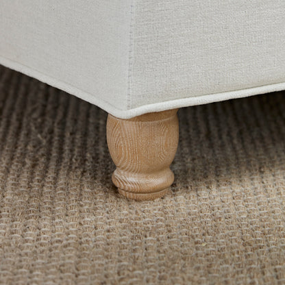 Brea Oyster White Footstool - Whitewash Oak Legs - Laura James