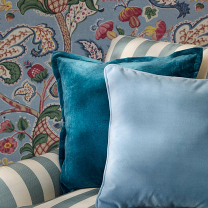 Brea Armchair -  Blue Stripe with Whitewash Legs - Laura James