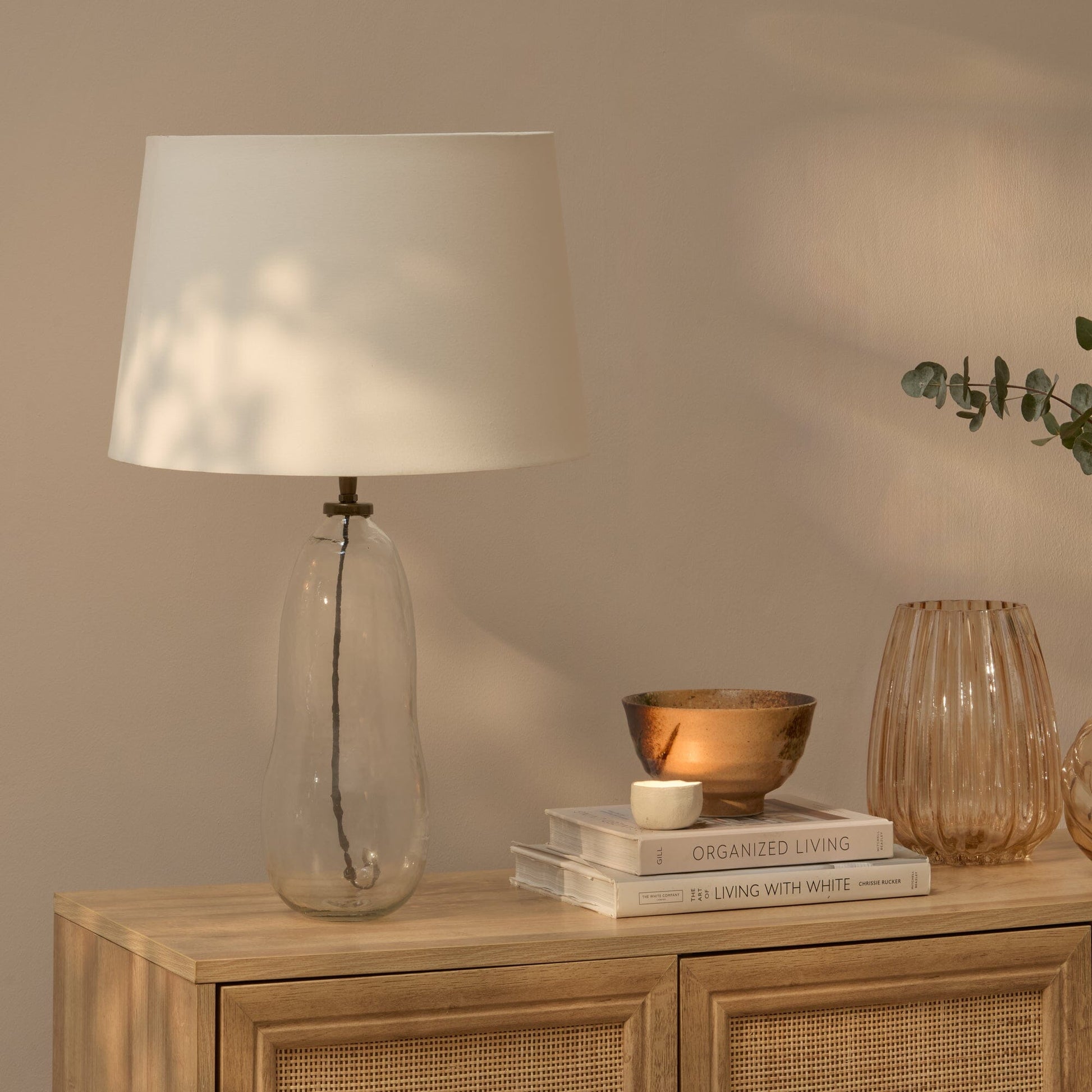 Breamore Clear Glass Wide Table Lamp Base - 30cm - Laura James
