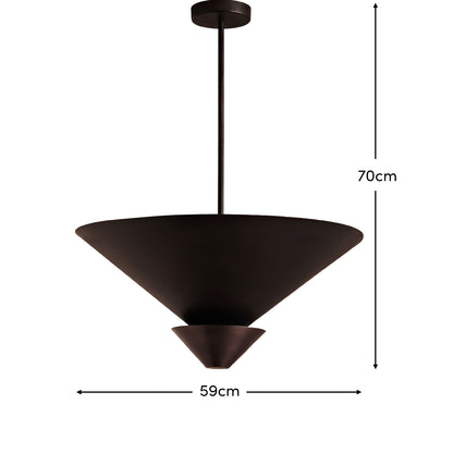 Brockhill 40cm Metal Pendant Light - Midnight Bronze - Laura James 