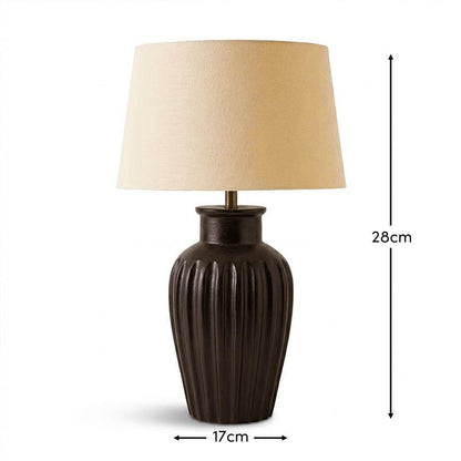Burcot 28cm Wooden Lamp Base Jet Black Mangowood - Laura James