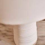 Burleigh 43cm Ceramic Table Lamp Base - White & Coningsby 35cm Cotton Lamp Shade - Snow White - Laura James