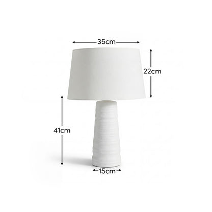 Burleigh 43cm Ceramic Table Lamp Base - White - Laura James