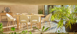 Carter Whitewash Rectangular Dining Table with 6 Marilyn Boucle Dining Chairs with Whitewash Legs - Laura James 