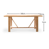 Carter Wooden Dining Table - Whitewash Oak - Laura James 