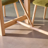 Carter Whitewash Rectangular Dining Table with 6 Freya Fern Green Dining Chairs with Whitewash Legs - Laura James 