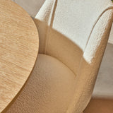 Carter Whitewash Rectangular Dining Table with 6 Boucle Dining Chairs with Whitewash Legs - Laura James 