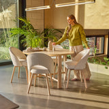 Carter Whitewash 4 Seater Dining Set with Marilyn Boucle Dining Table - Laura James 