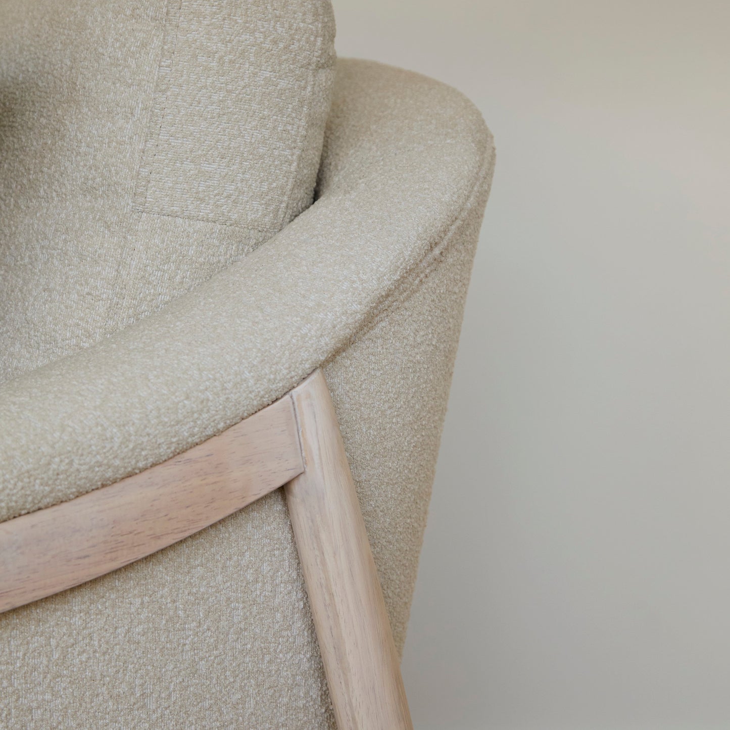 Carter Beige Boucle Occasional Armchair - Whitewash Legs - Laura James 