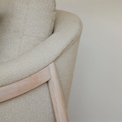 Carter Beige Boucle Occasional Armchair - Whitewash Legs - Laura James 
