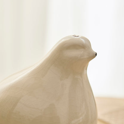 Cali 10cm Ceramic Bird Ornament - Off White - Laura James