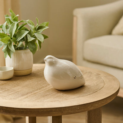 Cali 10cm Ceramic Bird Ornament - Off White - Laura James
