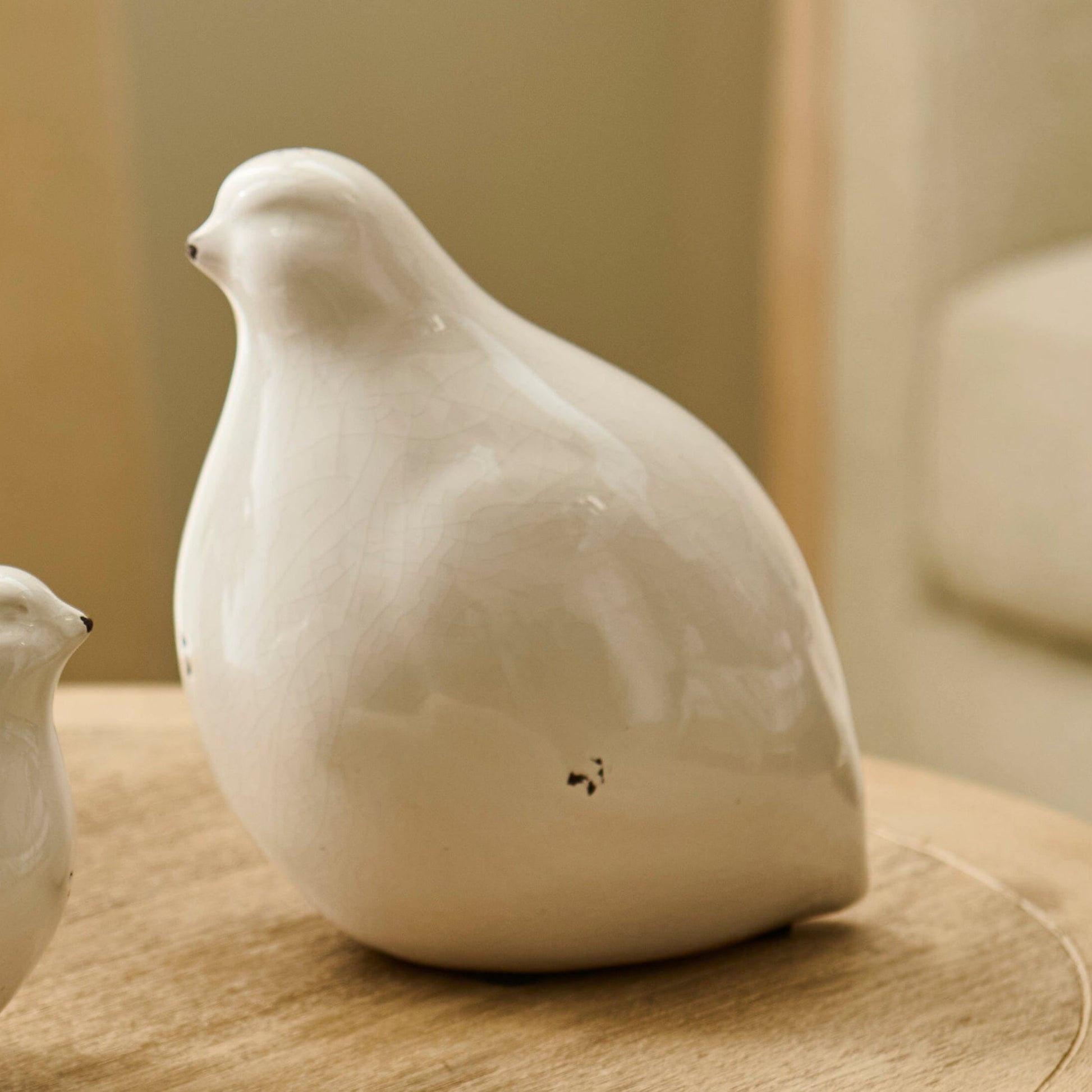 Cali 16.5cm Ceramic Bird Ornament - Off White - Laura James 