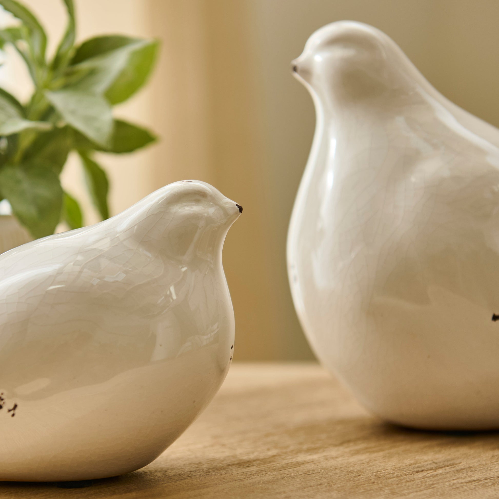 Cali 10cm Ceramic Bird Ornament - Off White - Laura James
