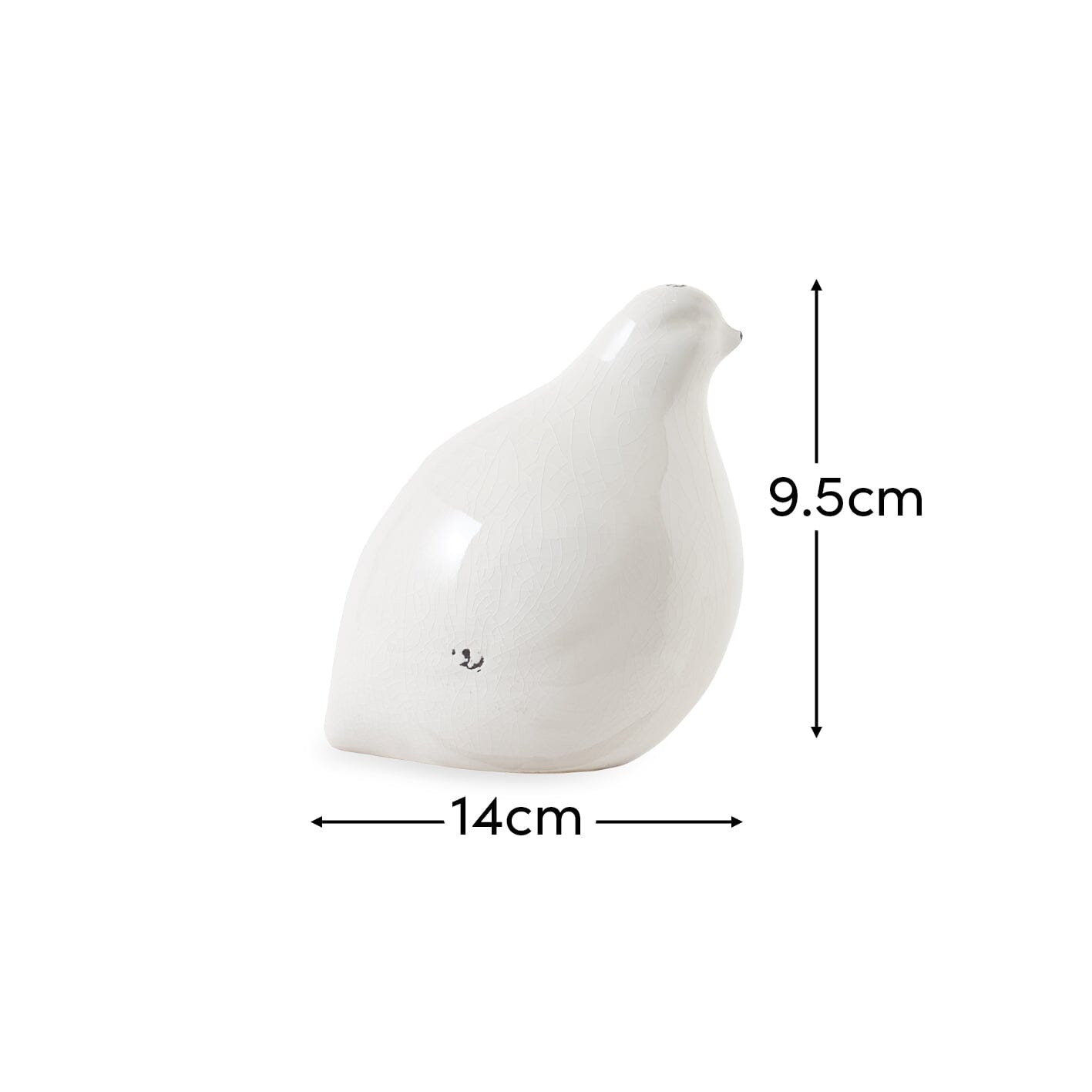 Cali 10cm Ceramic Bird Ornament - Off White - Laura James