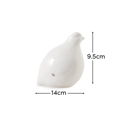 Cali 10cm Ceramic Bird Ornament - Off White - Laura James