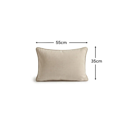 Camber 35x55cm Outdoor Cushion Cover - Off White with Sand Piping - Laura James