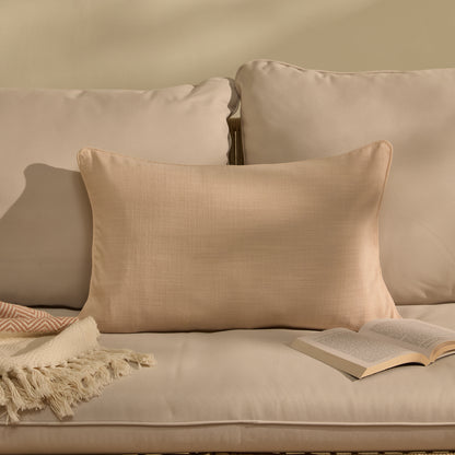 Camber 35x55cm Outdoor Cushion Cover - Blush Pink with Pink Piping - Laura James