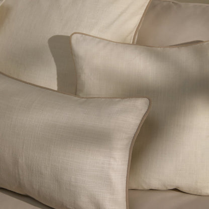 Camber 35x55cm Garden Scatter Cushion Cover - Off White with Sand Piping - Laura James