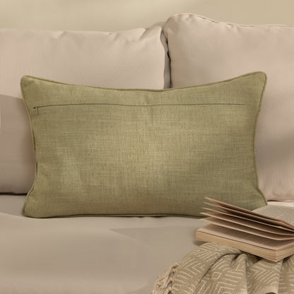 Camber 35x55cm Outdoor Cushion Cover - Sage Green with Off White Piping - Laura James