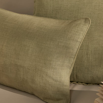 Camber 35x55cm Outdoor Cushion Cover - Sage Green with Off White Piping - Laura James