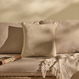 Camber 45x45cm Outdoor Cushion Cover - Off White with Sand Piping - Laura James