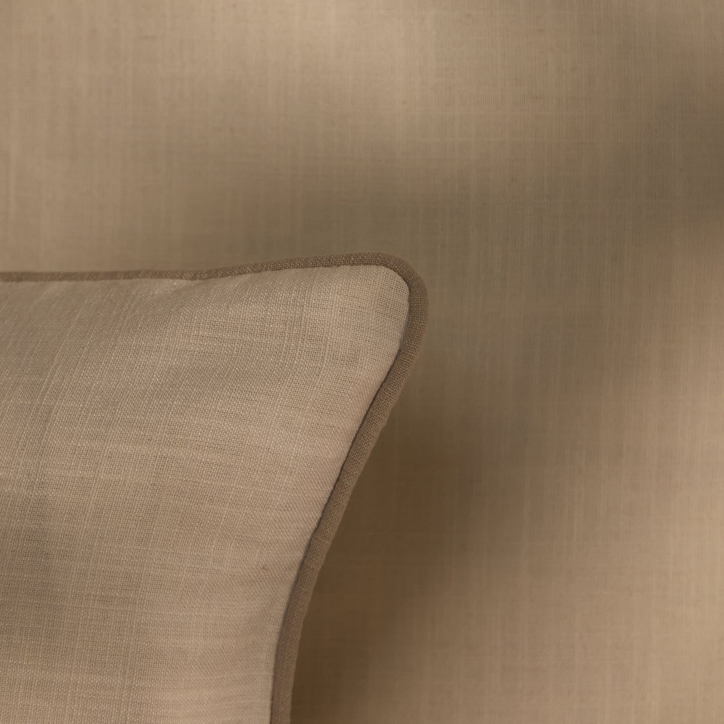 Camber 45x45cm Outdoor Cushion Cover - Off White with Sand Piping - Laura James