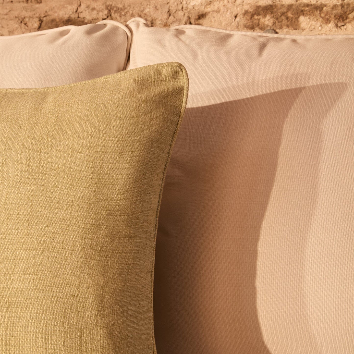 Camber 45x45cm Outdoor Cushion Cover - Sage Green with Green Piping - Laura James