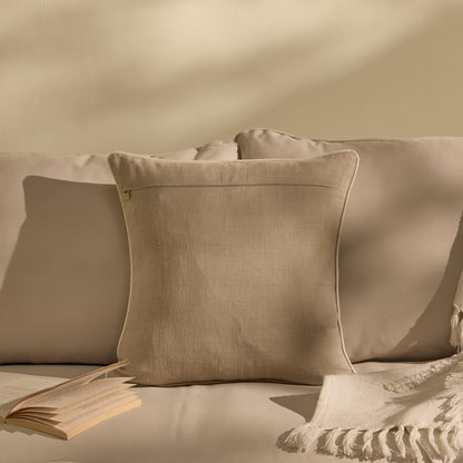 Camber 45x45cm Outdoor Cushion Cover - Sand with Off White Piping - Laura James
