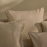 Camber 57x57cm Outdoor Cushion Cover - Off White with Sand Piping - Laura James